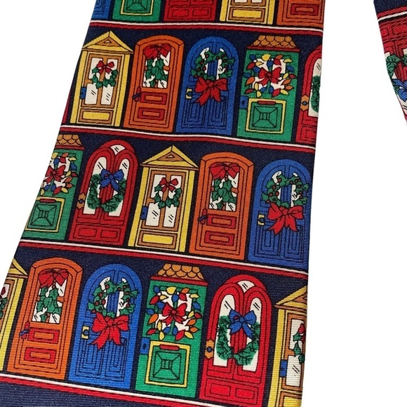 Don Loper Beverly Hills 100% Imported Silk Christmas Holiday Tie - Picture 7 of 7